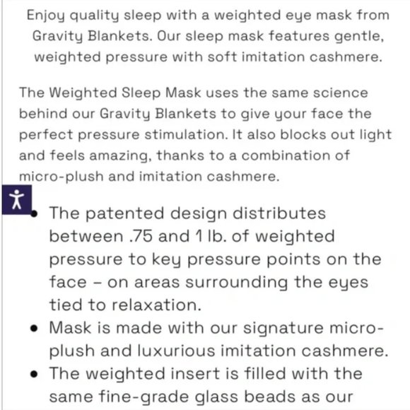 Gravity Weighted Sleep Mask NWT - Picture 13 of 13